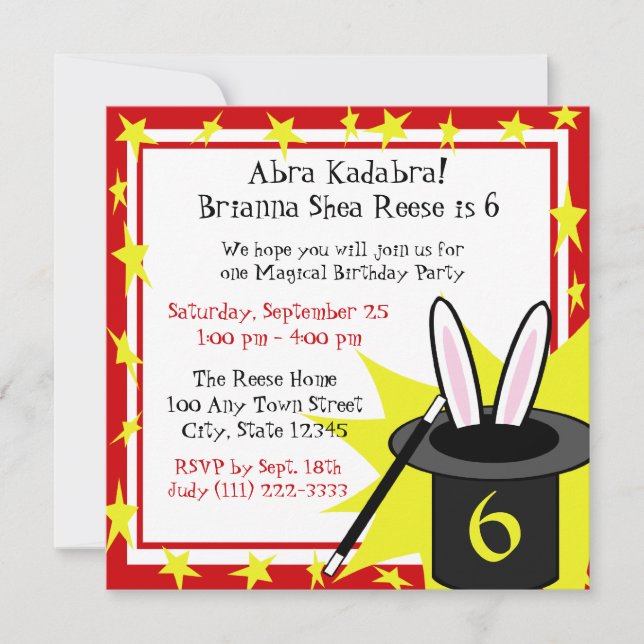 Magic Me Birthday Einladung (Vorderseite)