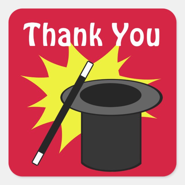 Magic Me Magician's Hat Quadratischer Aufkleber (Vorderseite)