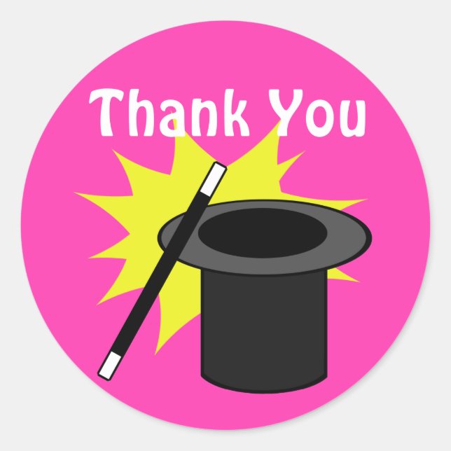 Magic Me Magician's Hat Runder Aufkleber (Vorderseite)