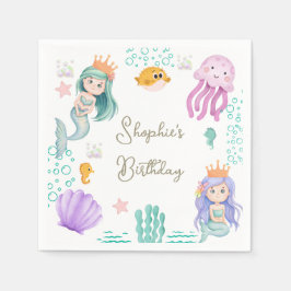 Magic Mermaid Birthday Party Serviette