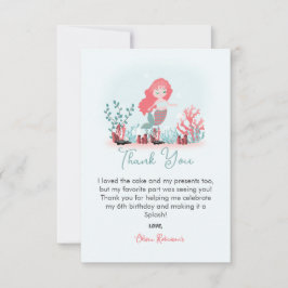 Magic Mermaid Princess Birthday Party Dankeskarte