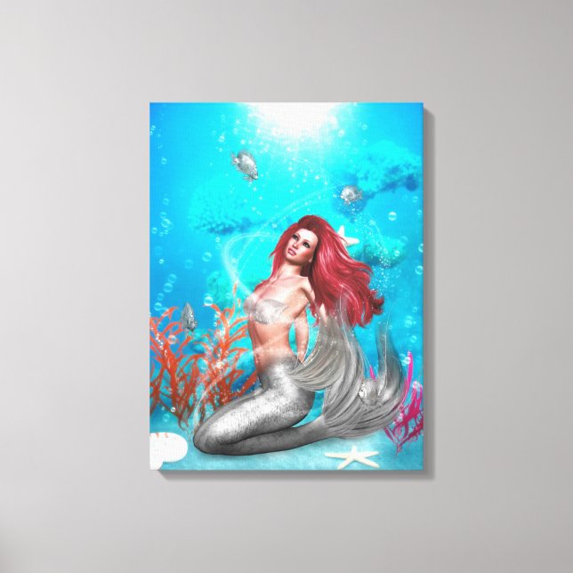 Magic Mermaid Wrapped Canvas Leinwanddruck (Vorderseite)