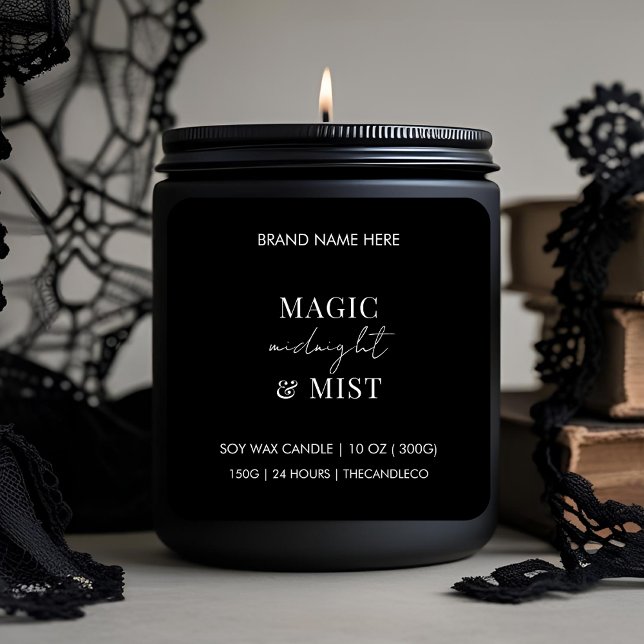 Magic Midnight & Mist Candle Label | Benutzerdefin Quadratischer Aufkleber (Von Creator hochgeladen)