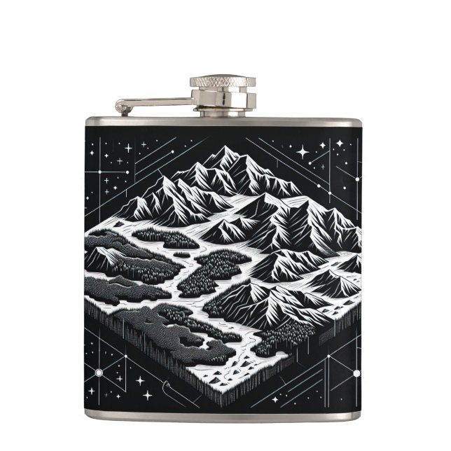 Magic Mountain Map Flachmann (Vorderseite)