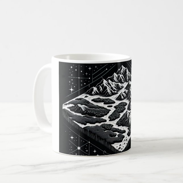 Magic Mountain Map Kaffeetasse (Vorderseite Links)