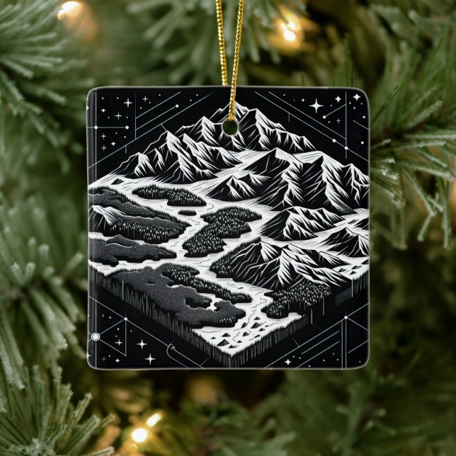 Magic Mountain Map Keramikornament (Baum)