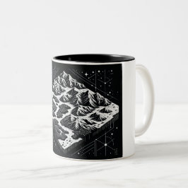 Magic Mountain Map Zweifarbige Tasse