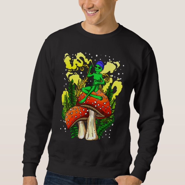 Magic Mushroom Alien - Alien Acid Trip Ufo Sweatshirt (Vorderseite)