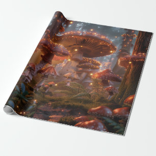 Magic Mushroom Fairy Forest Digitale Kunst Geschenkpapier