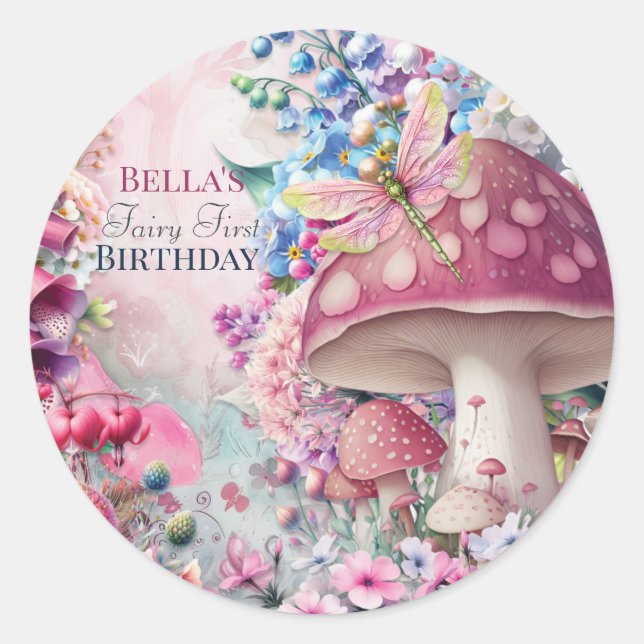 Magic Mushroom Fairy Forest Sticker (Vorderseite)