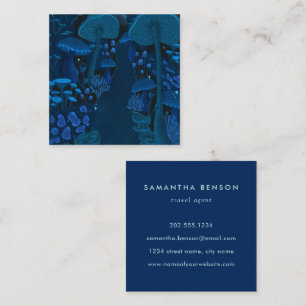 Magic Mushroom Forest Fantasy Quadratische Visitenkarte