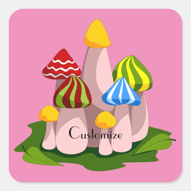 Magic Mushroom Kathedrale Thunder_Cove Quadratischer Aufkleber (Vorderseite)