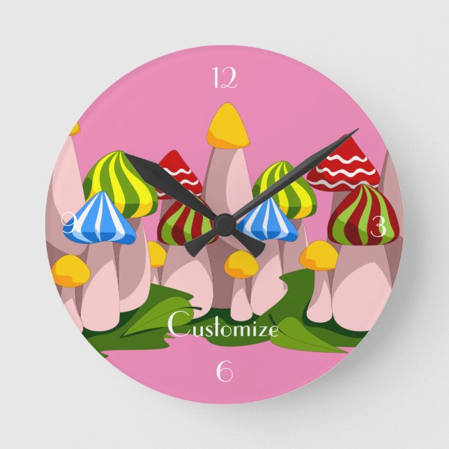 Magic Mushroom Kathedrale Thunder_Cove Runde Wanduhr (Vorderseite)