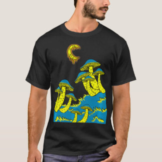 Magic Mushroom Mond Psychedelischer Trippy EDM Gal T-Shirt