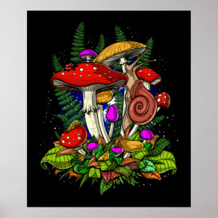 Magic Mushrooms Fungi Poster