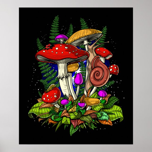 Magic Mushrooms Fungi Poster (Vorne)