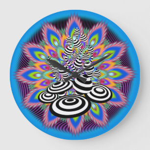 Magic Mushrooms psychedelic design Wall Clock. Große Wanduhr