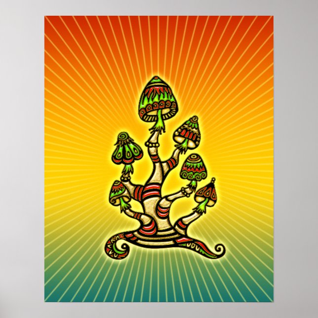 Magic Mushrooms - psychedelisch Poster (Vorne)