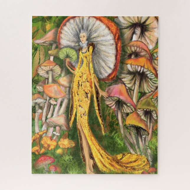 Magic Mushrooms Queen Fantasy Fairytale Malerei Puzzle (Vertikal)