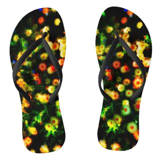 Magic Neon Blume Funky Flip Flops (Fußbett)