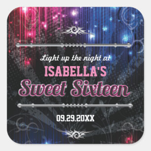 Magic Neon Glow Lights Bevorzugung Quadratischer Aufkleber