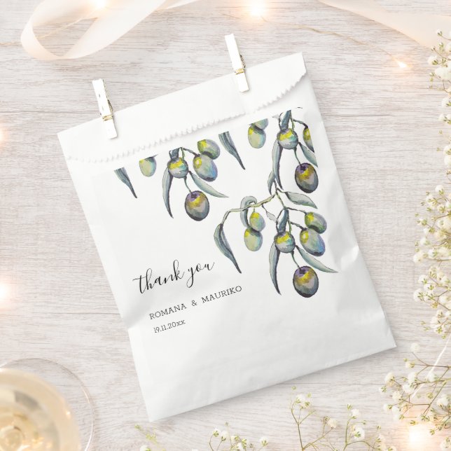 Magic Olive Watercolor Handgemalt Geschenktütchen (Ausgeschnitten)