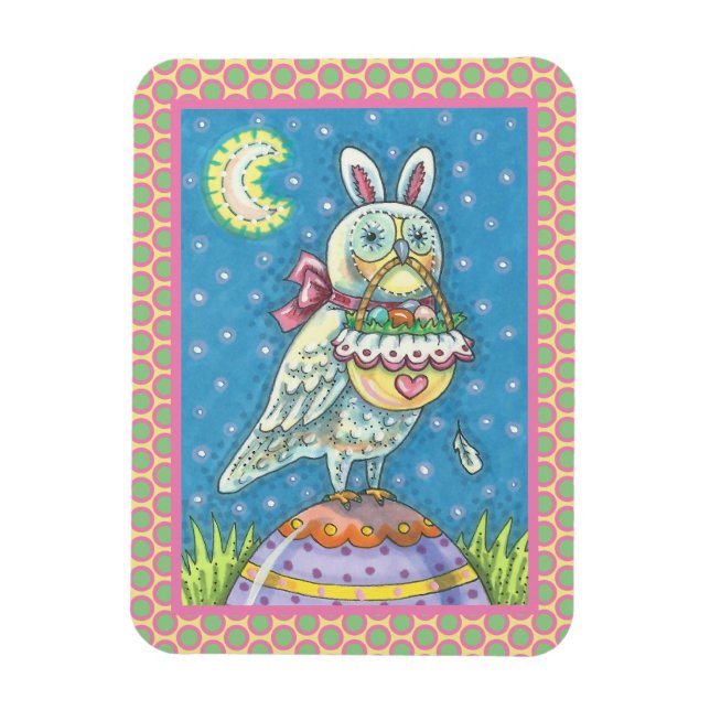 MAGIC OWL & EASTER BASKET, URLAUB BIRD MAGNET (Vertikal)