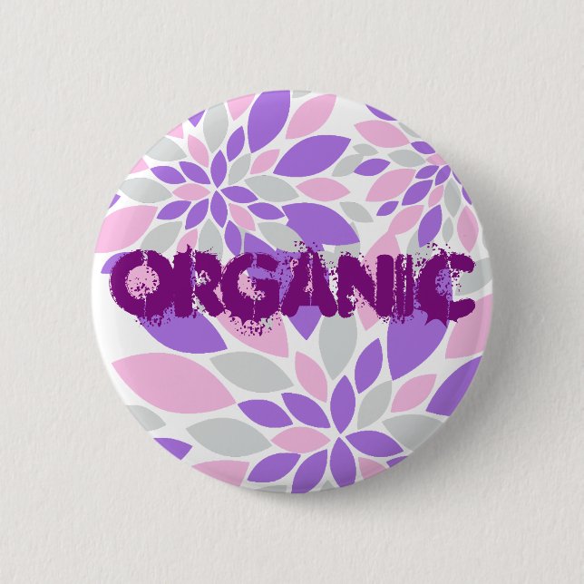 Magic Petals Purple Flowers Button (Vorderseite)