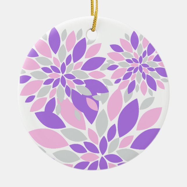 Magic Petals Purple Flowers Keramik Ornament (Vorne)
