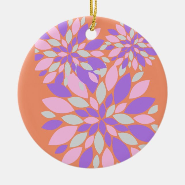 Magic Petals Purple Flowers Keramik Ornament (Vorne)