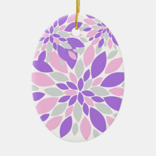 Magic Petals Purple Flowers Keramik Ornament