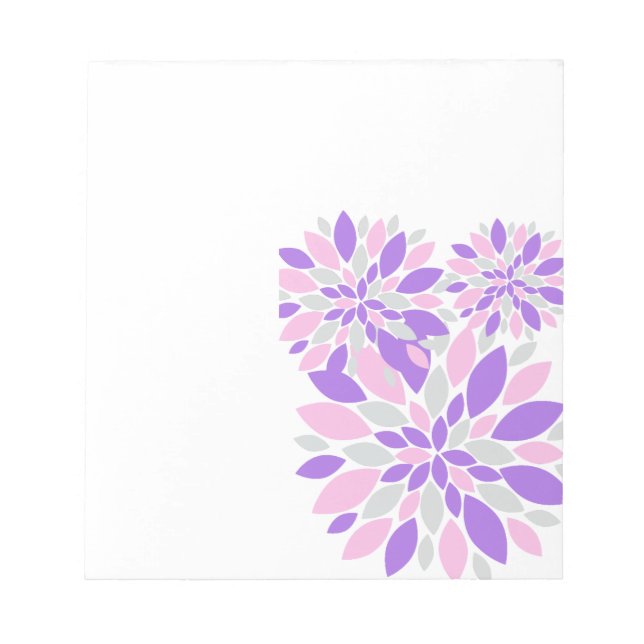 Magic Petals Purple Flowers Notizblock (Vorderseite)