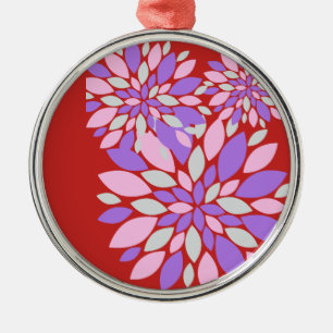 Magic Petals Purple Flowers Ornament Aus Metall