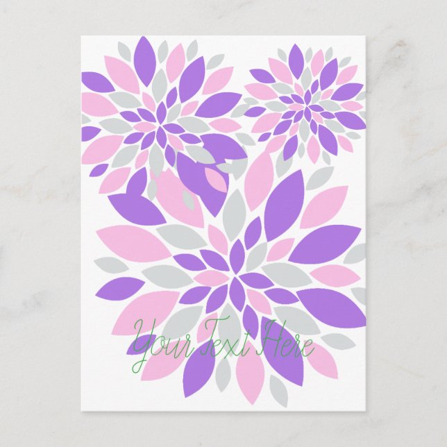 Magic Petals Purple Flowers Postkarte (Vorderseite)