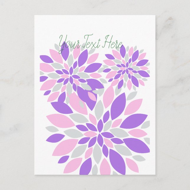 Magic Petals Purple Flowers Postkarte (Vorderseite)