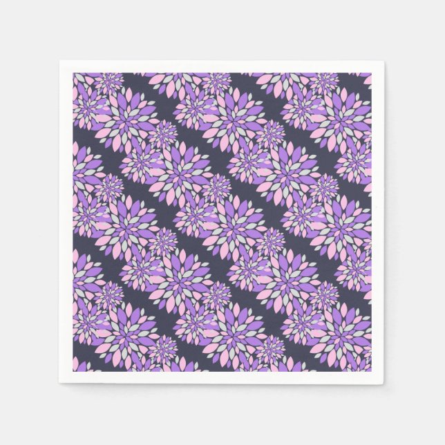 Magic Petals Purple Flowers Serviette (Vorderseite)
