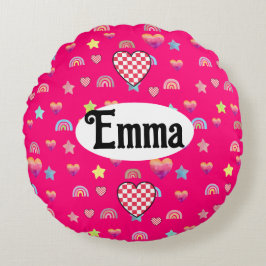 Magic pink candy world rundes kissen