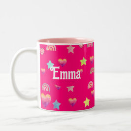 Magic pink candy world zweifarbige tasse