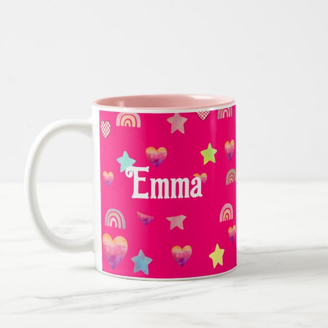 Magic pink candy world zweifarbige tasse (Links)