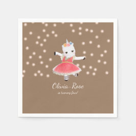Magic Pink Unicorn Ballerina Girl Geburtstag Serviette