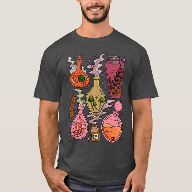 Magic Potions Witchy Vibes Pink Orange friend T-Shirt (Vorderseite)