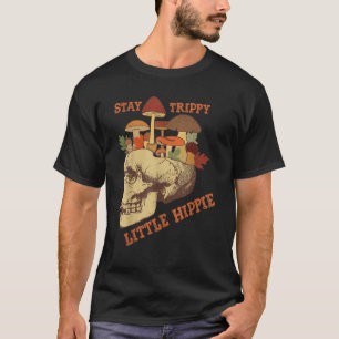 Magic Psilocybin Mushrooms Skull Bleibe Trippy Lit T-Shirt