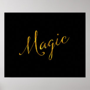 Magic Quote Imitate Gold Fossilien Spaß Funkelnd Poster
