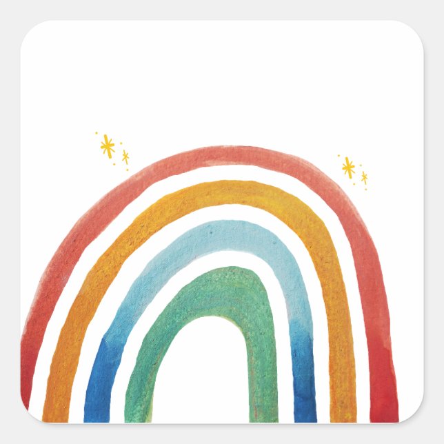 Magic Rainbow Quadratischer Aufkleber (Vorderseite)