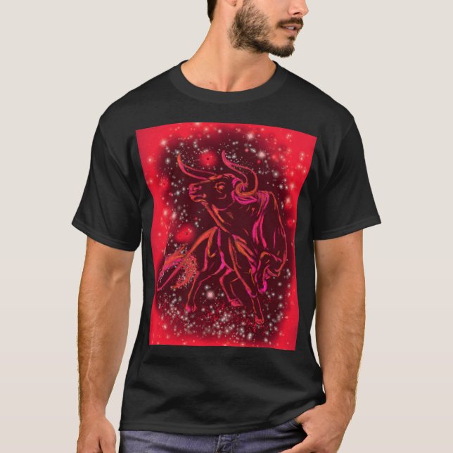 Magic Red Bull Running T - Shirt Starry Night (Vorderseite)