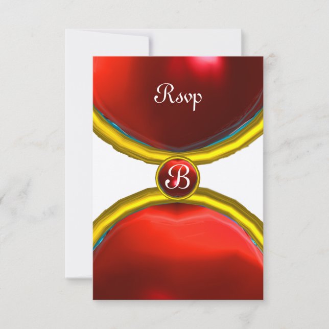 MAGIC RINGS,MONOGRAM uAwg Edelgold Einladung (Vorderseite)