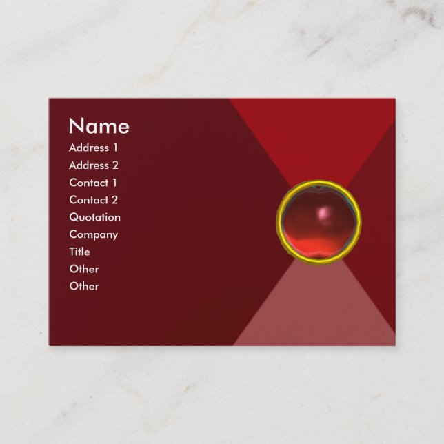 MAGIC RUBY , leuchtend leuchtendes Rot Visitenkarte (Vorderseite)