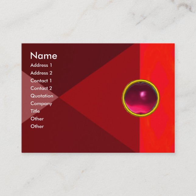 MAGIC RUBY , leuchtend rosa Visitenkarte (Vorderseite)