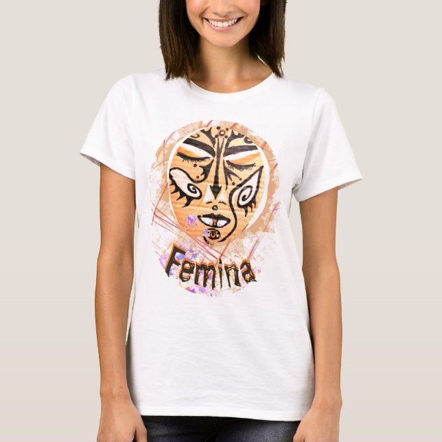 Magic Shaman Face Femina Verzauberung Kunst T - Sh T-Shirt (Vorderseite)