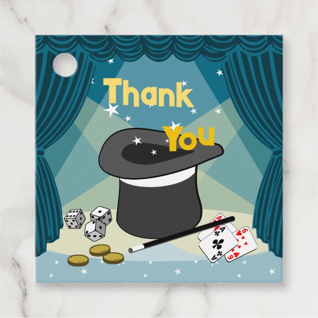 Magic Show Blue Vielen Dank Geschenkanhänger (Vorderseite)